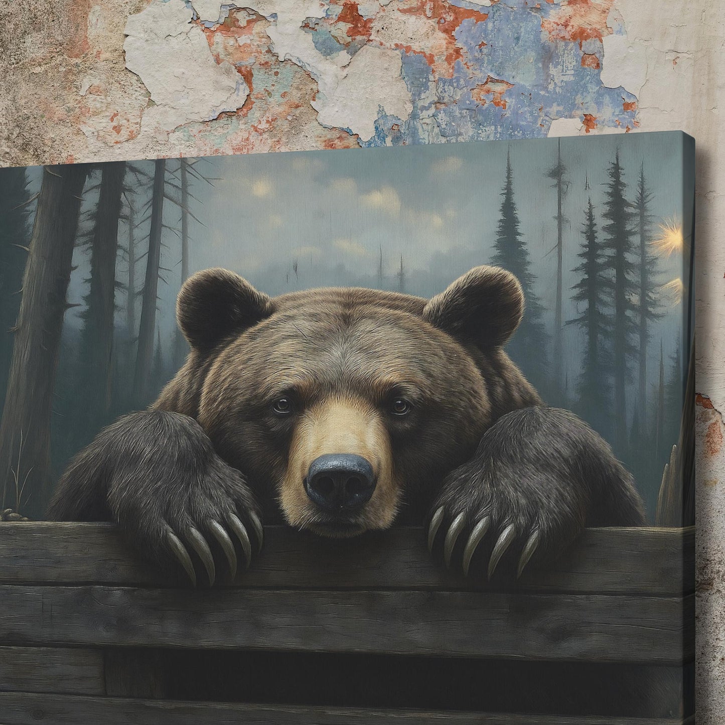 20" x 16" Bear Canvas Wall Art β Rustic Wildlife Decor for Home or Cabin