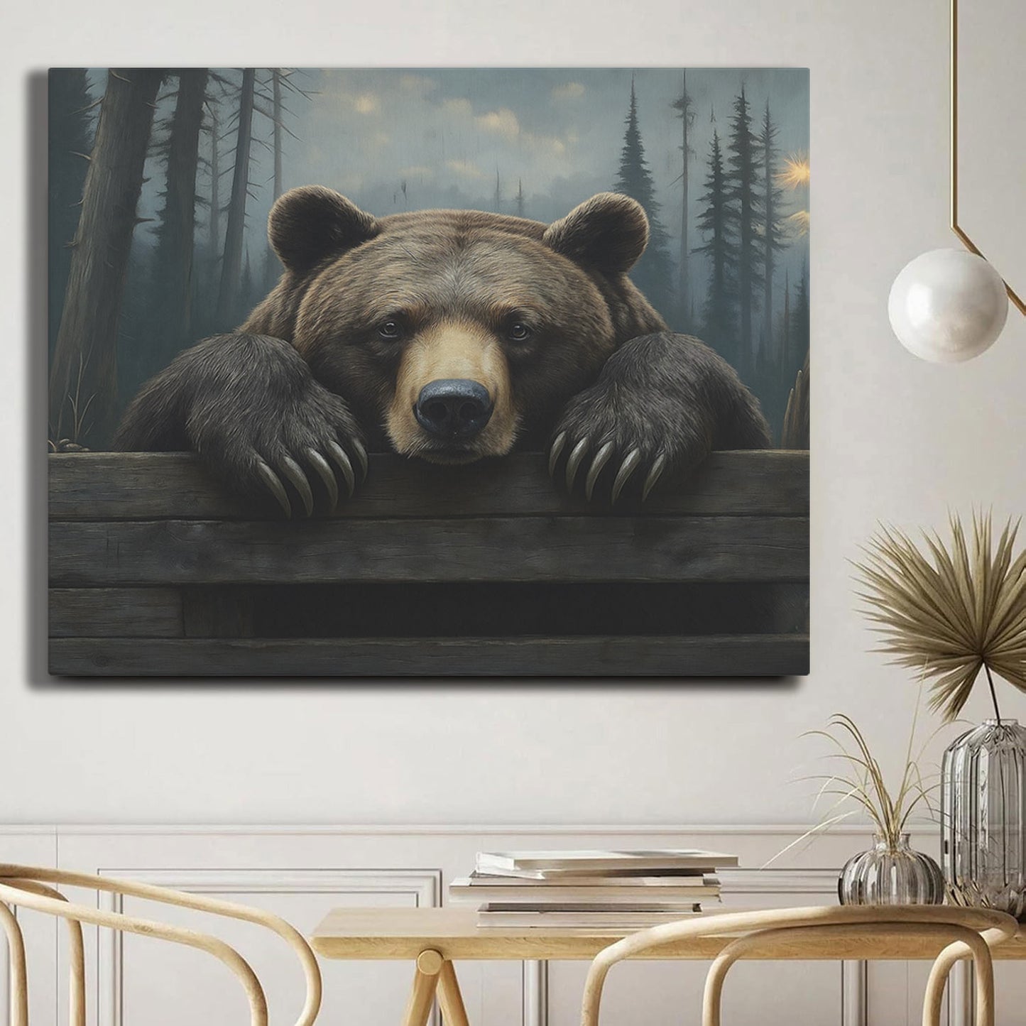 20" x 16" Bear Canvas Wall Art β Rustic Wildlife Decor for Home or Cabin