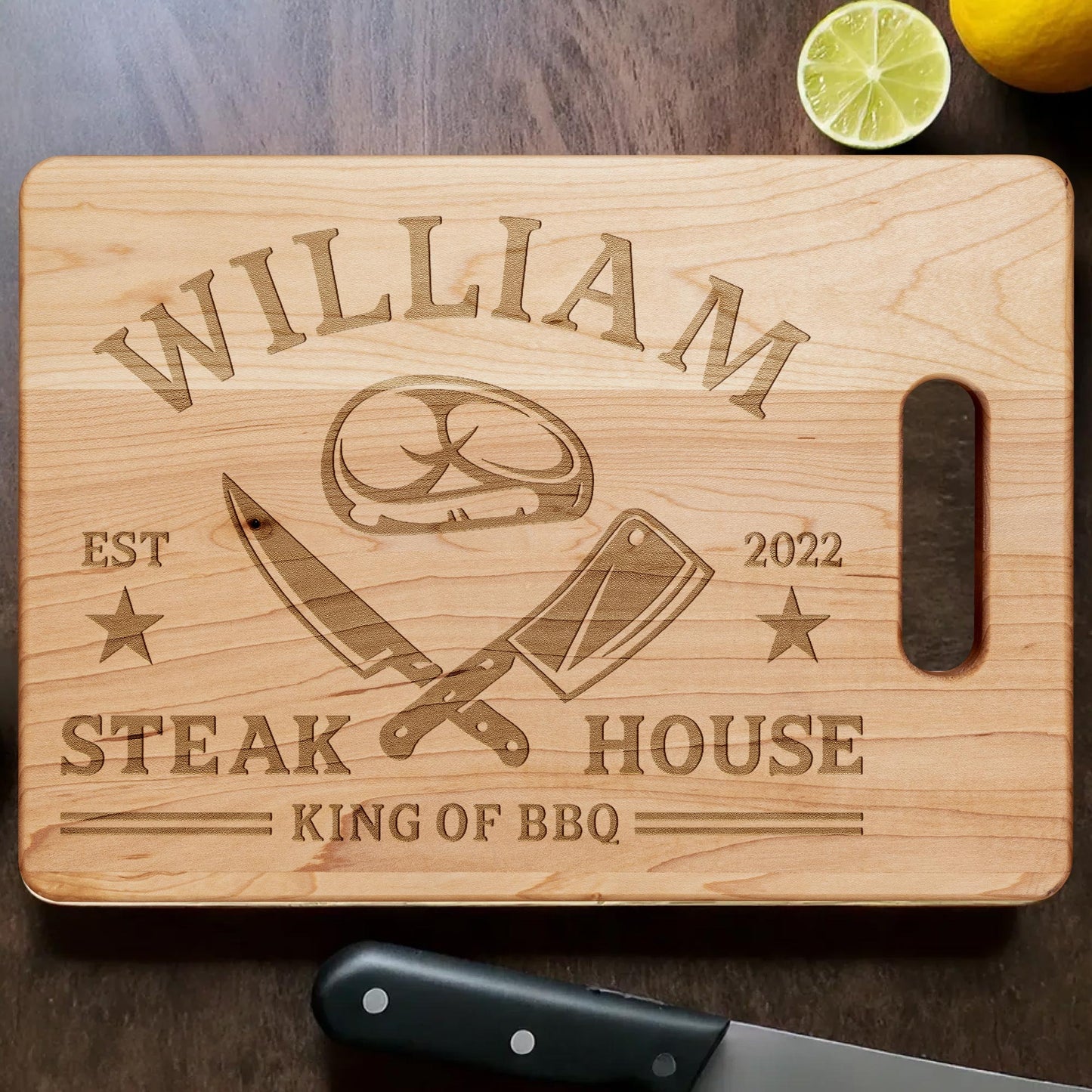 Personalized Cutting Board โ Custom BBQ Design = NAME & DATE