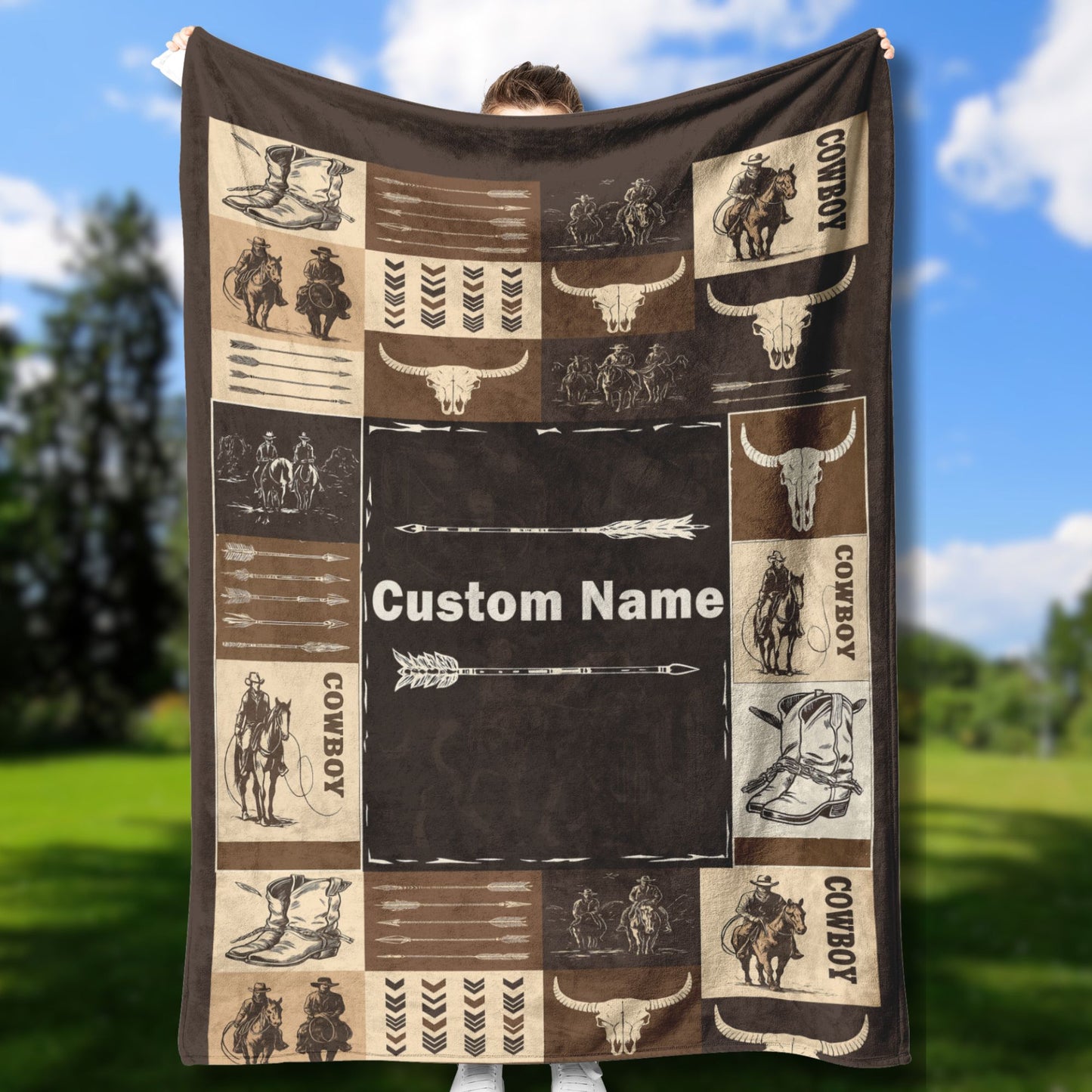 Personalized Cowboy Blanket β Custom Name