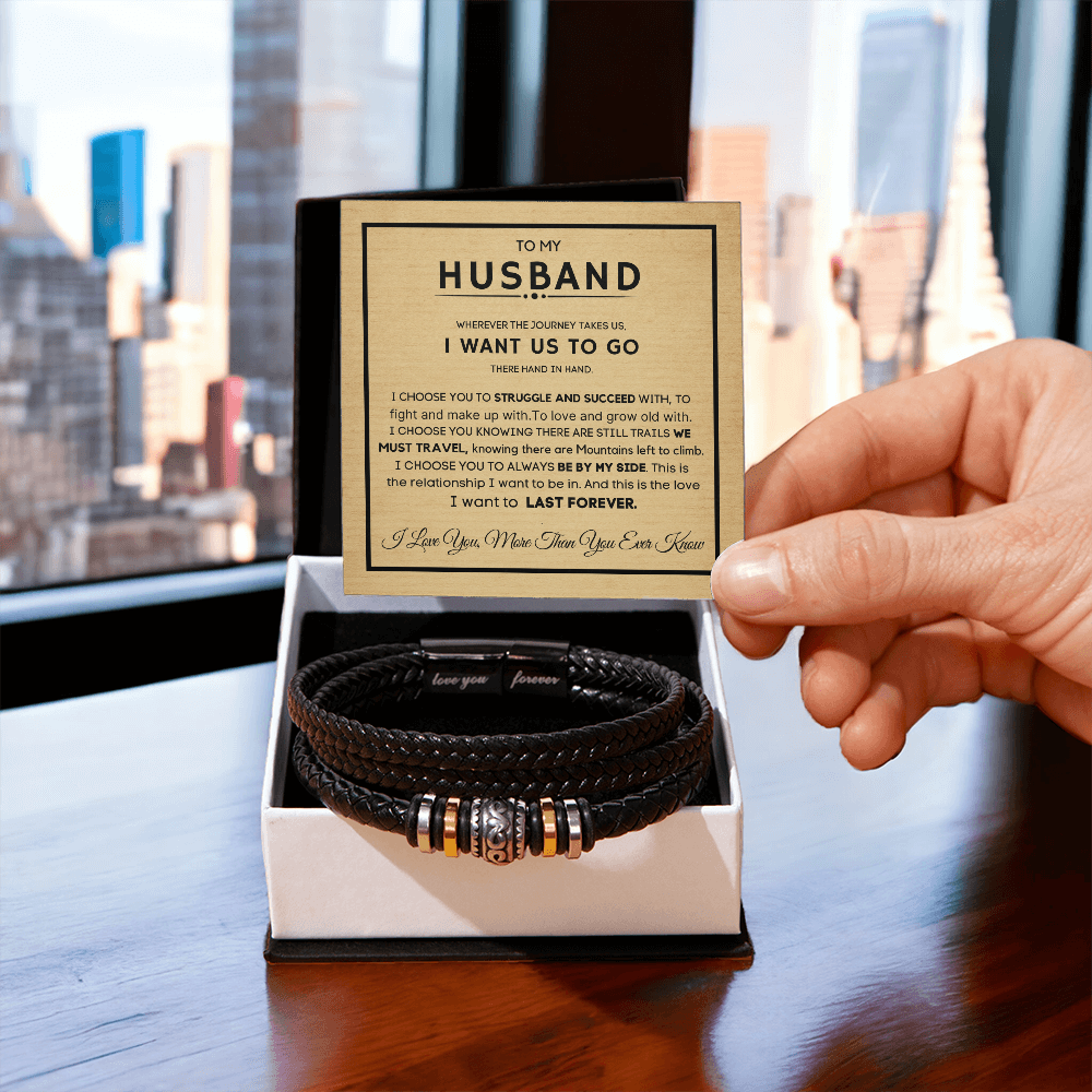 “Love You Forever” Bracelet Gift Set for Husband – With Heartfelt Message Card