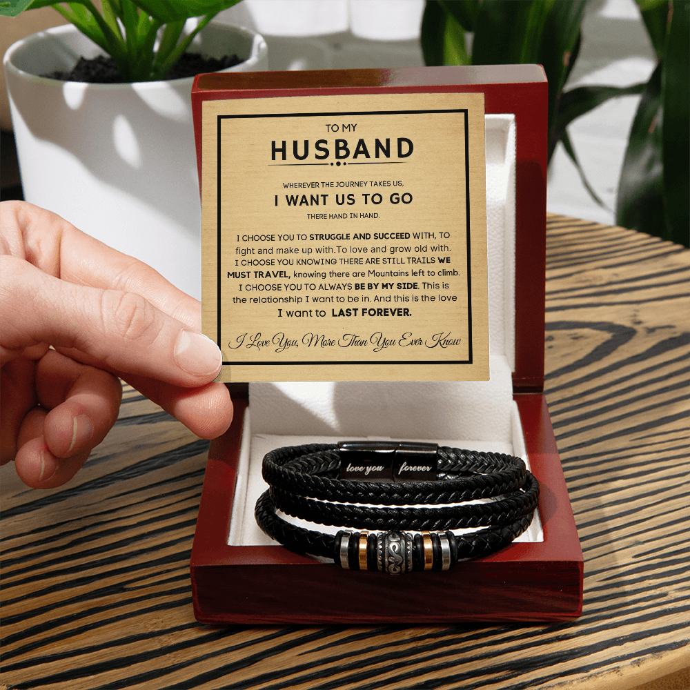 “Love You Forever” Bracelet Gift Set for Husband – With Heartfelt Message Card