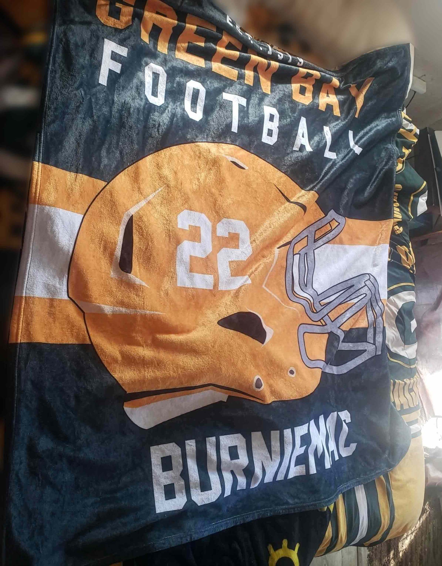 Custom Football Fan Blanket – Add Your Team, Name & Number