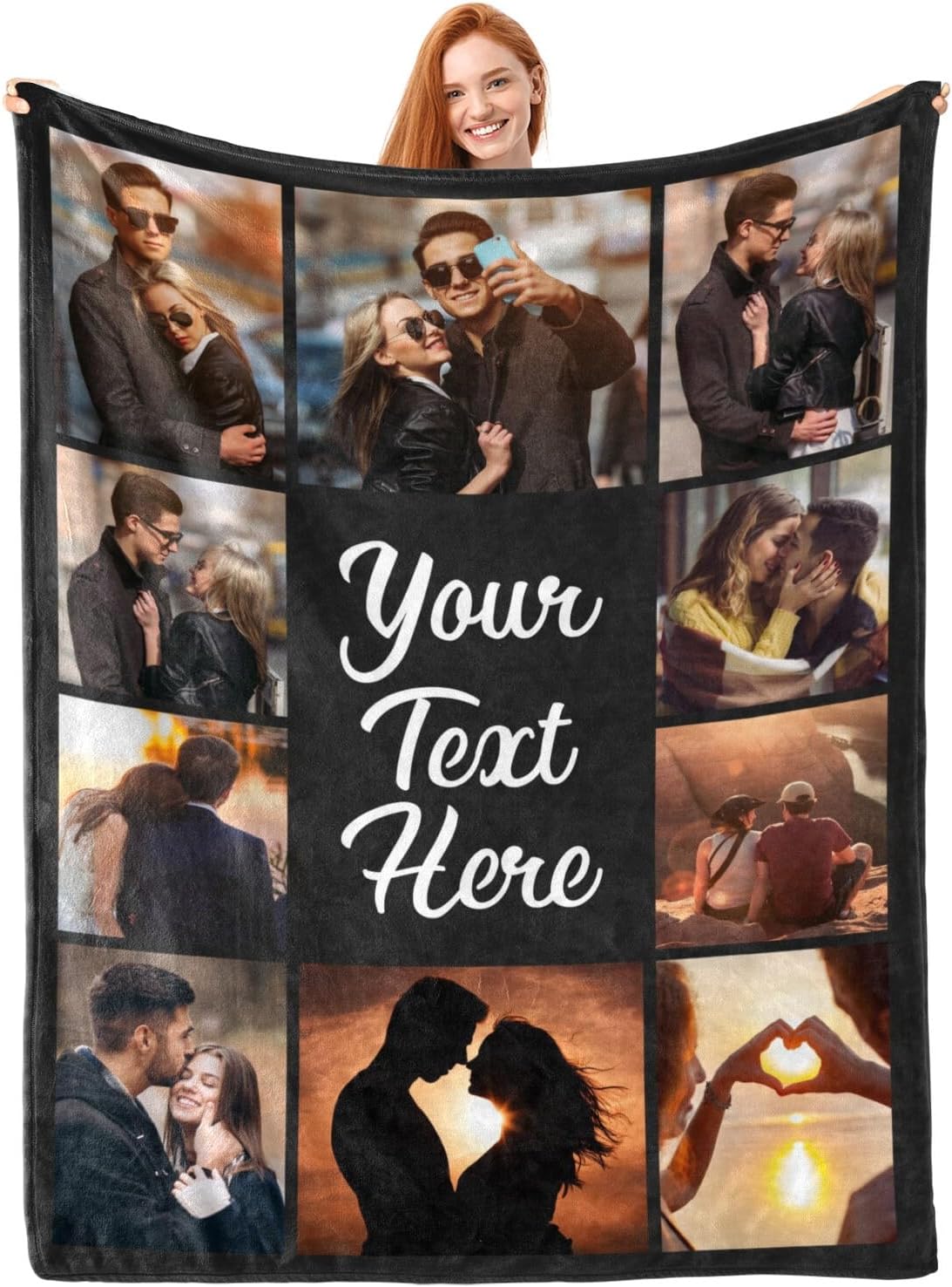 Personalized Photo Collage Blanket – Custom Pictures & Text
