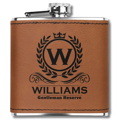 Gentleman Reserve – Personalized Leather Flask