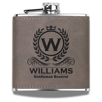 Gentleman Reserve – Personalized Leather Flask