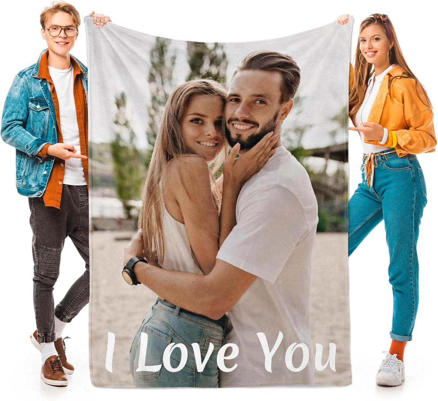 Personalized Photo Collage Blanket – Custom Pictures & Text