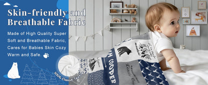 🦌 Personalized Woodland Name Blanket – Cozy & Custom!
