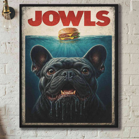 JOWLS’ French Bulldog Canvas Wall Art – Funny Dog Lover Home Decor