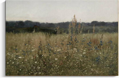 16x20 – ‘Wild Meadow at Dusk’ – Soft Naturecore Canvas Wall Art