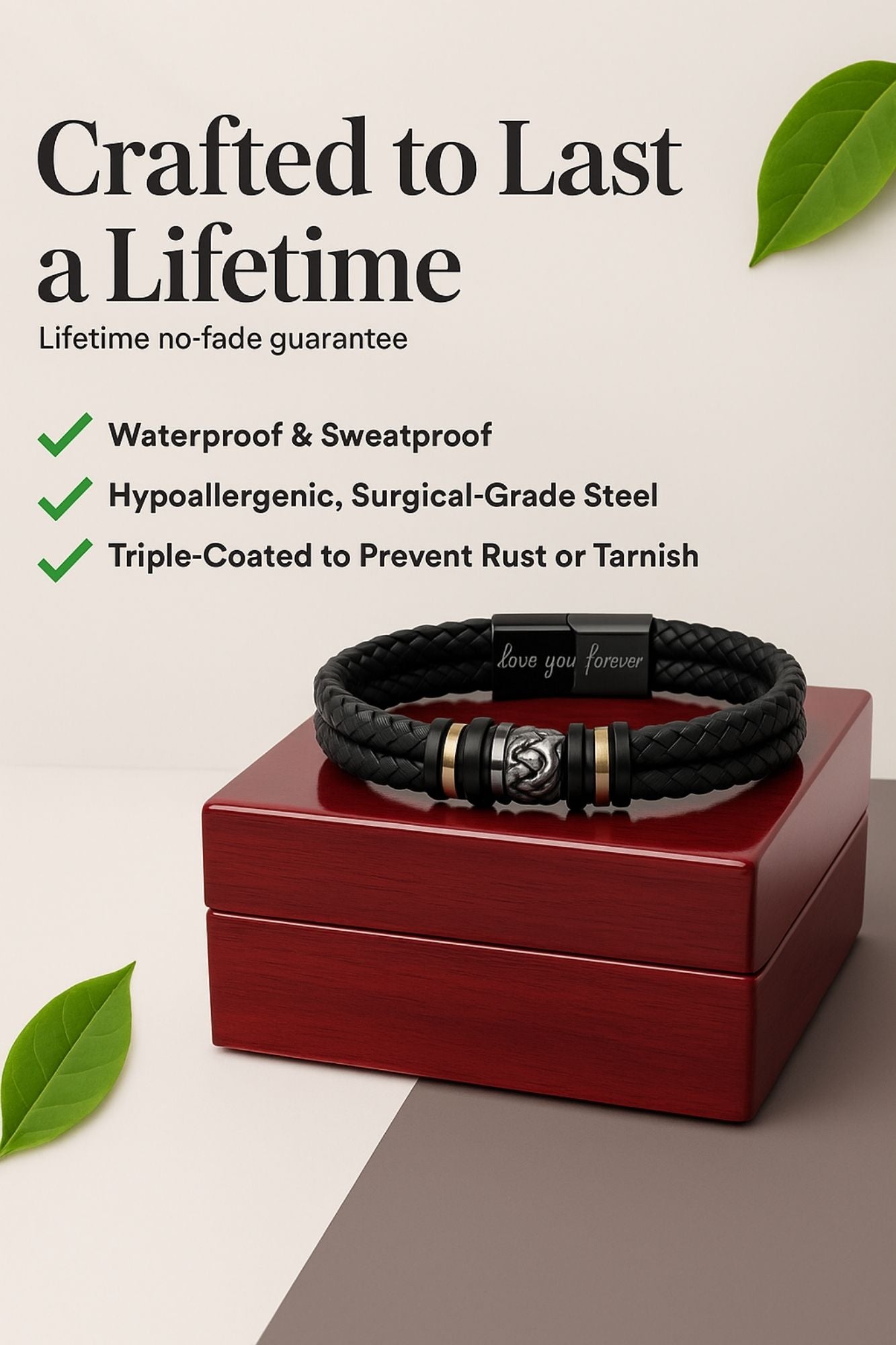 “Love You Forever” Bracelet Gift Set for Husband – With Heartfelt Message Card