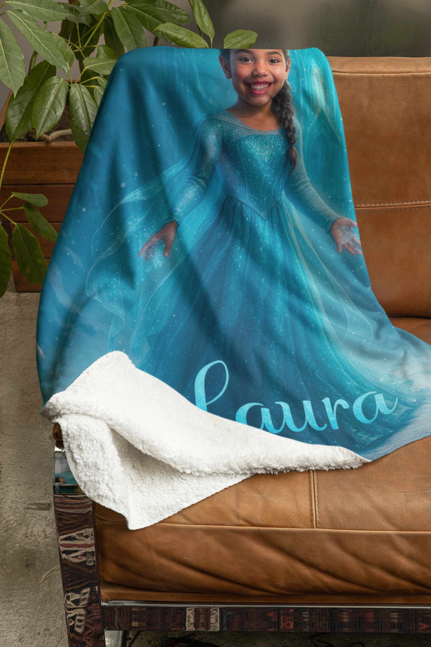 Custom Ice Princess Blanket – Turn Your Child’s Photo Into Magical Artwork