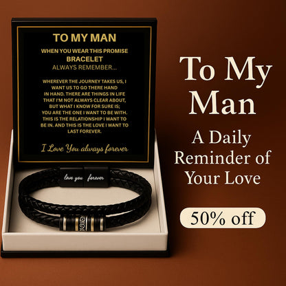 To My Man – Heartfelt Promise Bracelet Gift Set