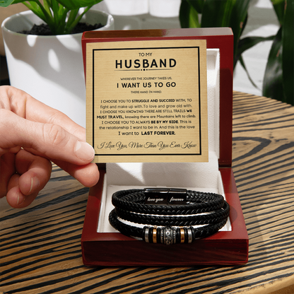 “Love You Forever” Bracelet Gift Set for Husband – With Heartfelt Message Card