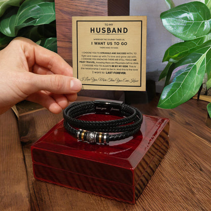 “Love You Forever” Bracelet Gift Set for Husband – With Heartfelt Message Card