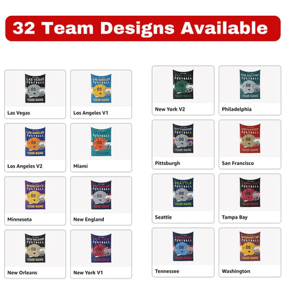 Custom Football Fan Blanket – Add Your Team, Name & Number