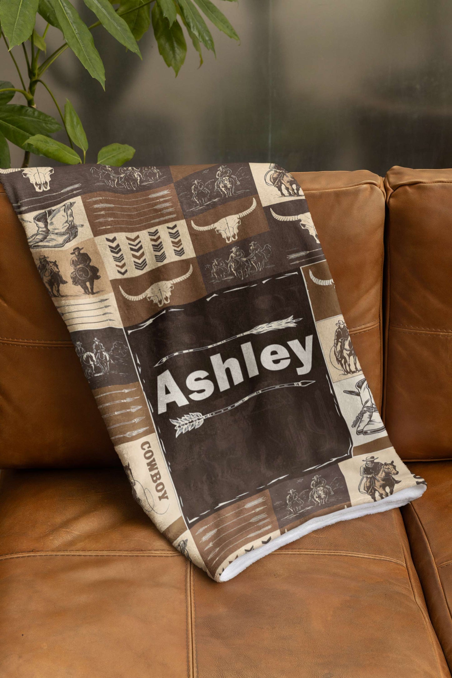 Personalized Cowboy Blanket – Custom Name