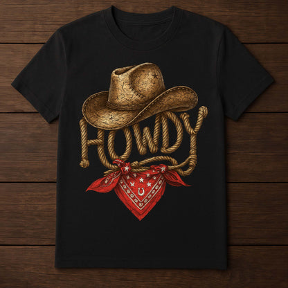 Howdy Western Graphic Tee – Texas Cowboy Style Shirt