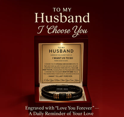 Love You Forever Bracelet Gift for Husband – With Heartfelt Message Card