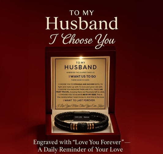 Love You Forever Bracelet Gift for Husband – With Heartfelt Message Card