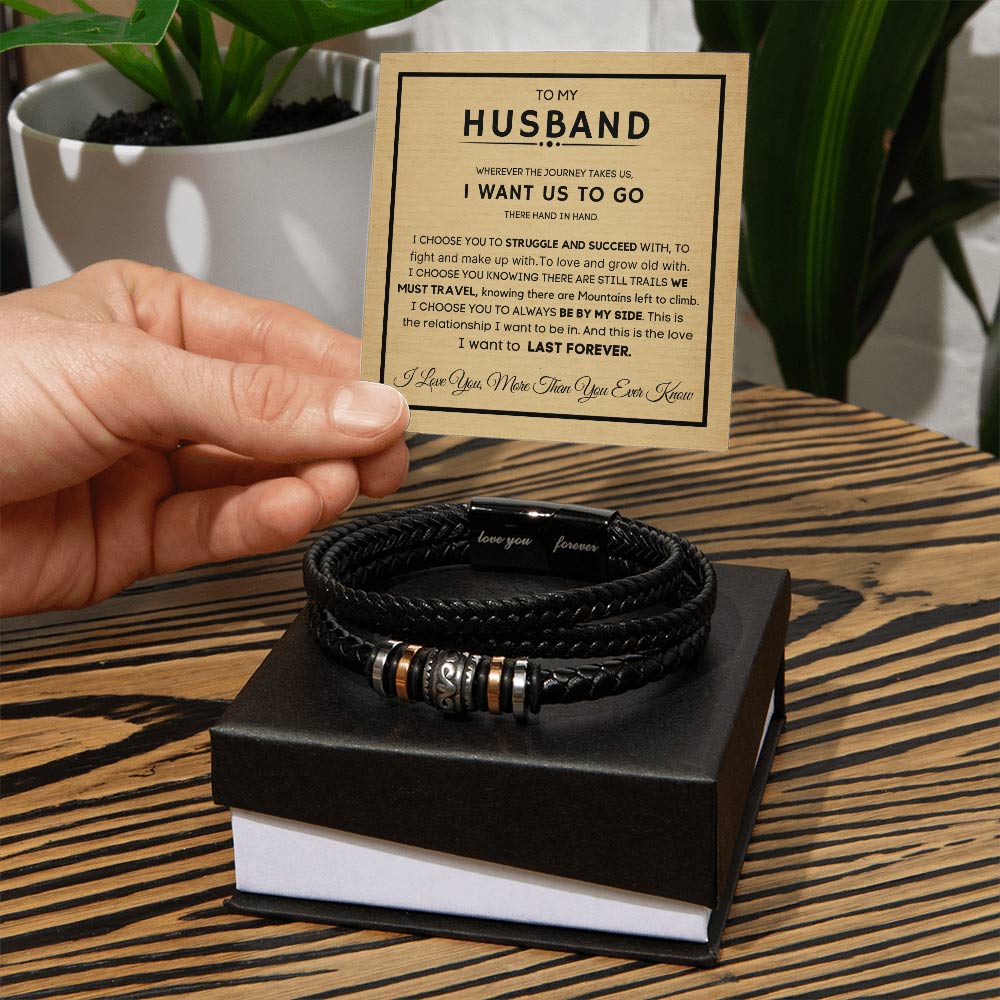 Love You Forever Bracelet Gift for Husband – With Heartfelt Message Card