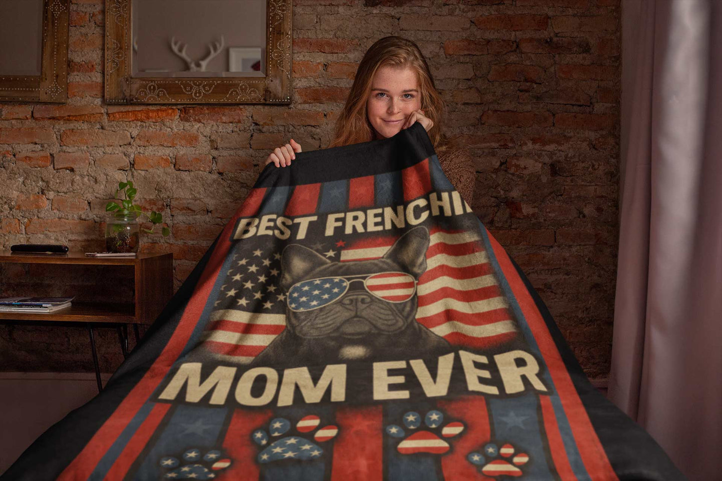 Best Frenchie Mom Ever – Cozy Fleece Blanket for Dog Lovers