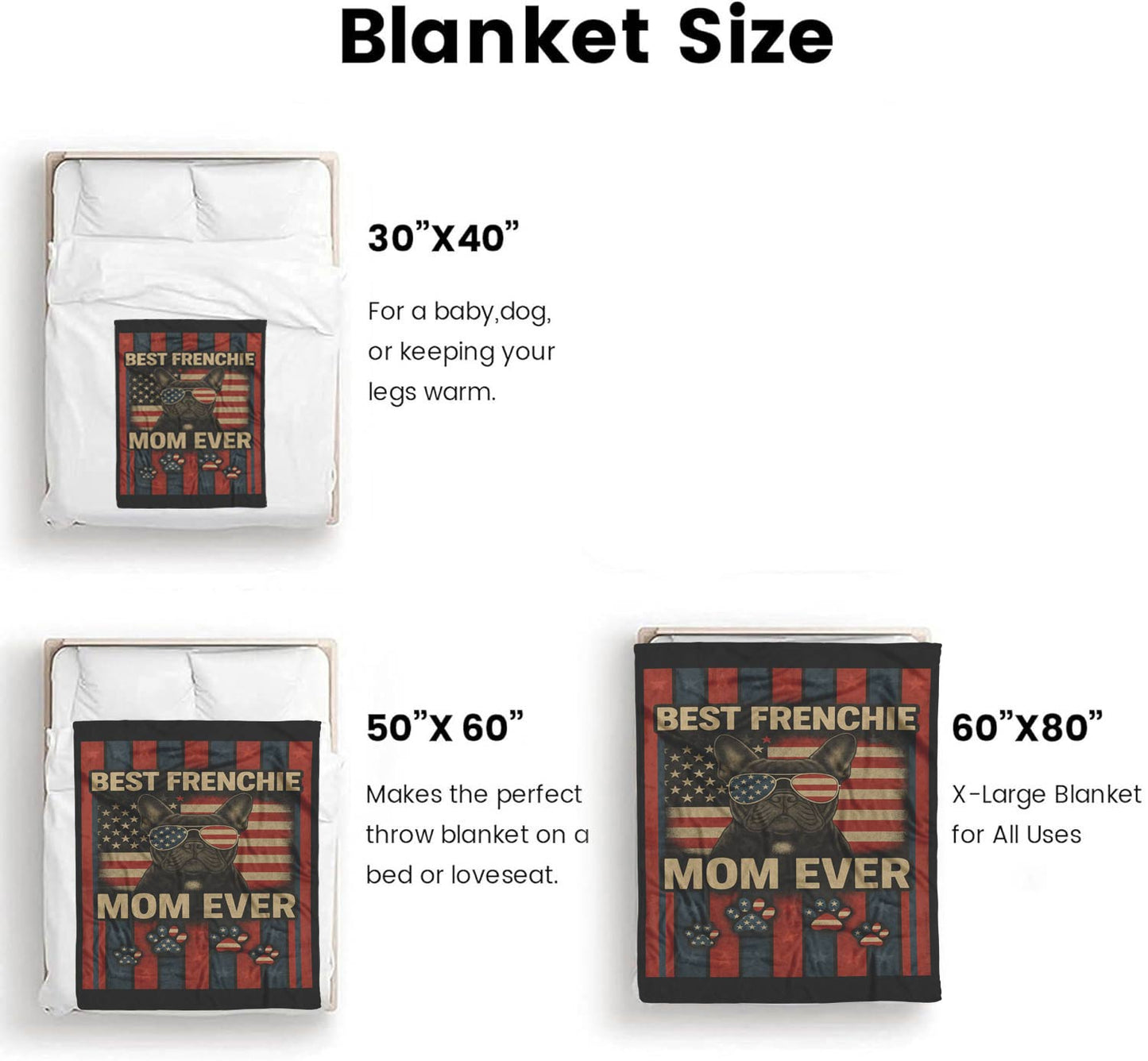 Best Frenchie Mom Ever – Cozy Fleece Blanket for Dog Lovers