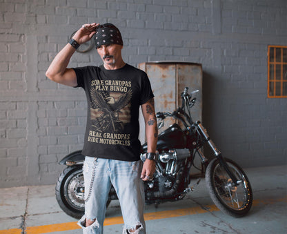 Some Grandpas Play Bingo – Real Grandpas Ride Motorcycles” Biker T-Shirt