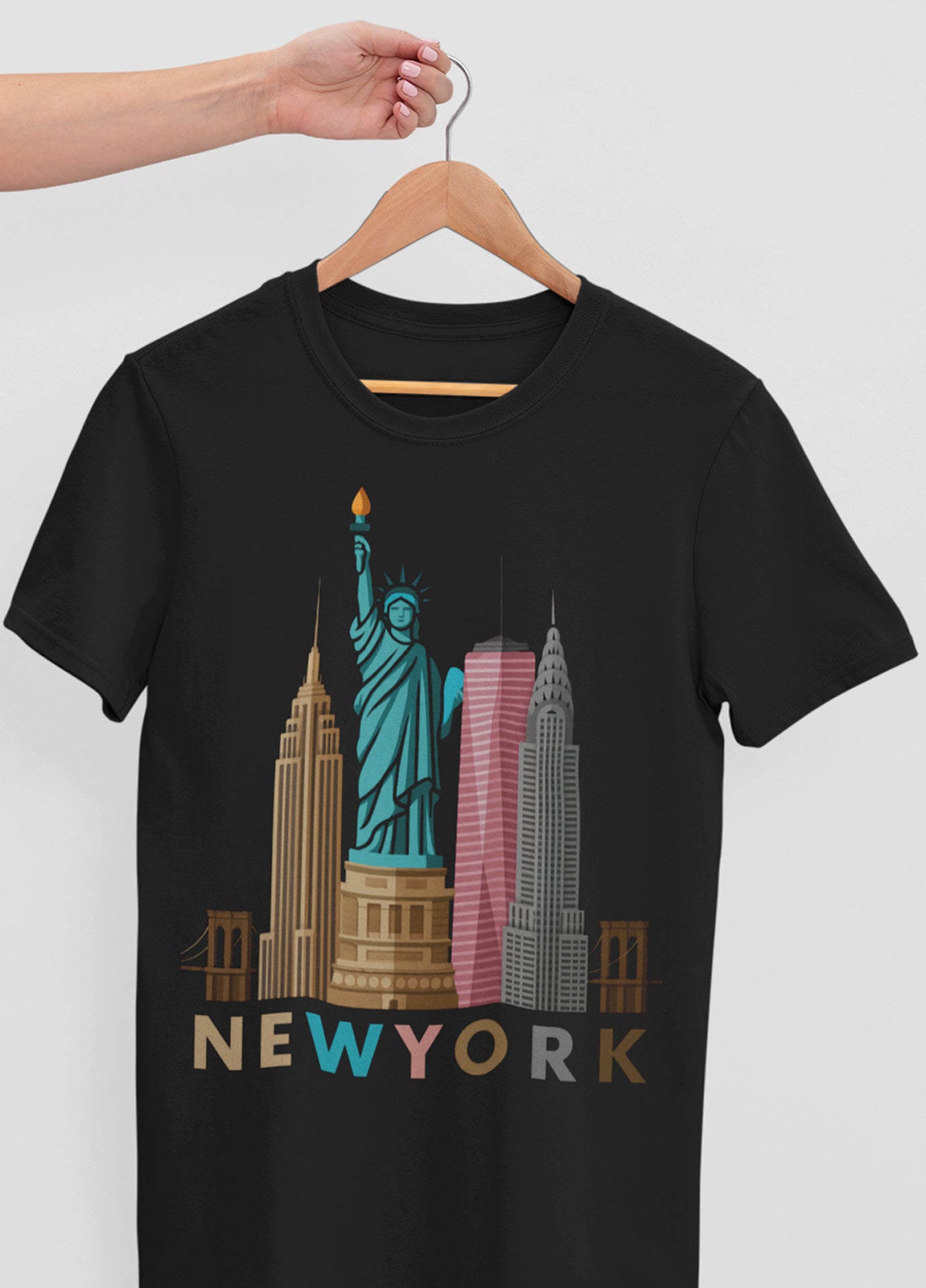 Unisex - New York Skyline T-Shirt – Statue of Liberty & Empire State Design
