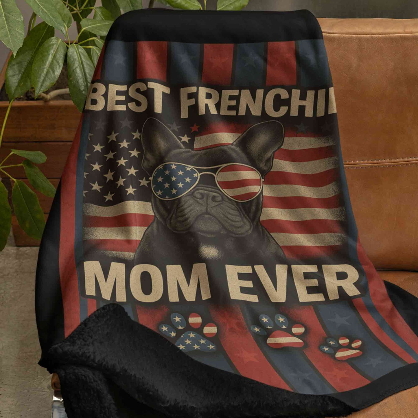 Best Frenchie Mom Ever – Cozy Fleece Blanket for Dog Lovers