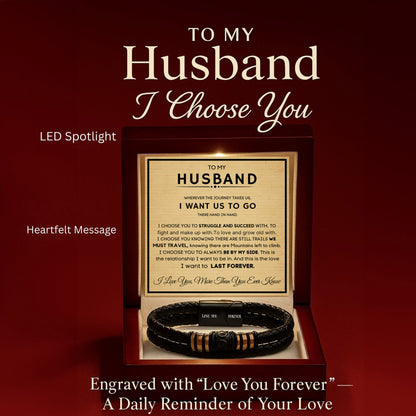 “Love You Forever” Bracelet Gift Set for Husband – With Heartfelt Message Card