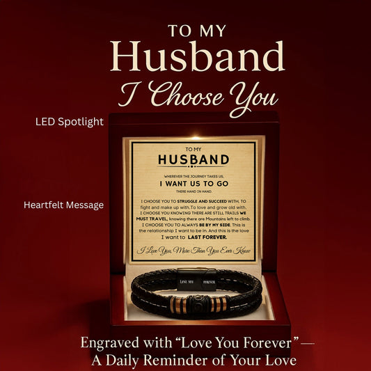 “Love You Forever” Bracelet Gift Set for Husband – With Heartfelt Message Card